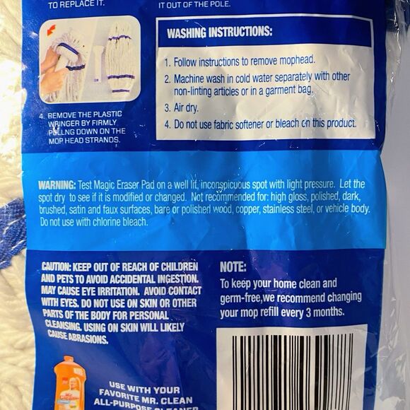 Mr. Clean Magic Eraser Cotton Super Mop WHITE Refill SUPERMOP - Picture 6 of 7